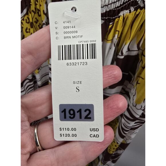 Anthropologie Dress Womens Size Small Cat Lion King Jaguar Maxi Animal Brown New - Picture 15 of 15